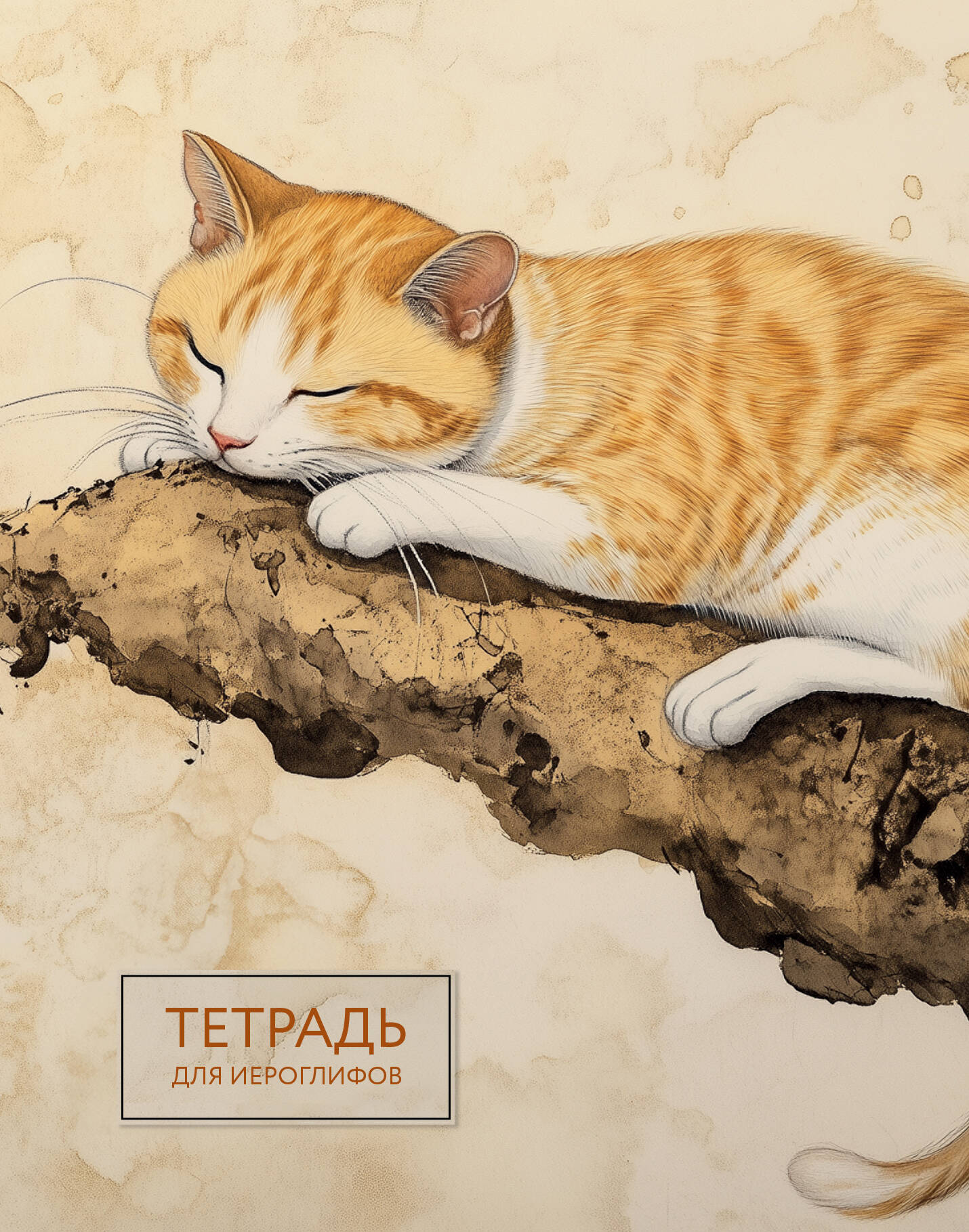 Тетрадь для иероглифов Рыжий котик