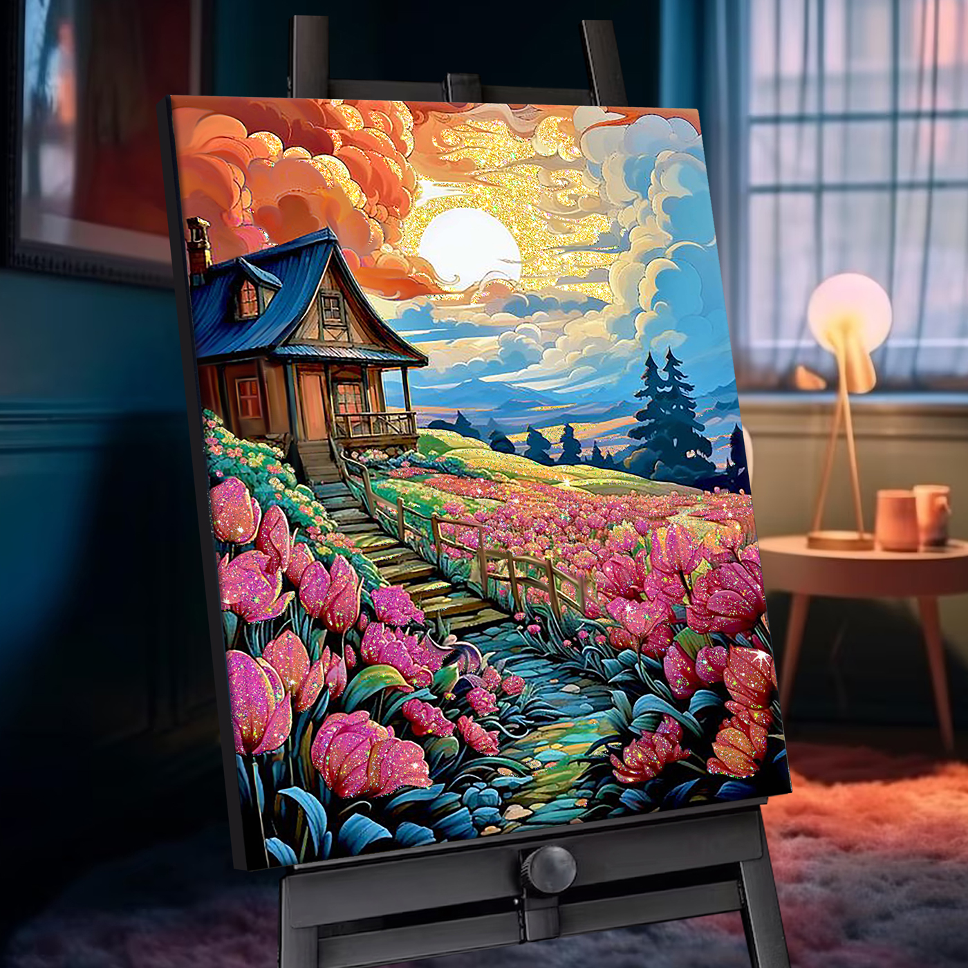 Картина по номерам 40*50 Цветочный домик