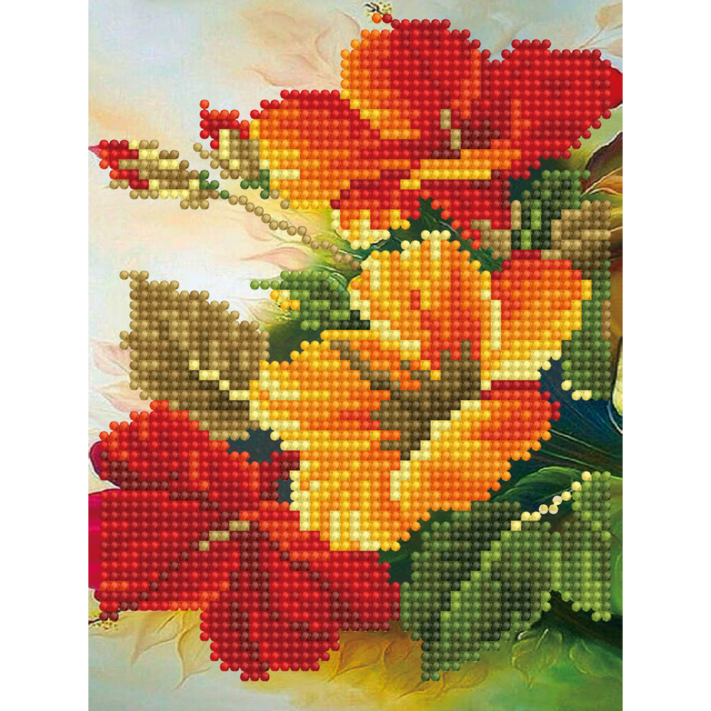 Алмазная мозаика Огненные оттенки 15*20см