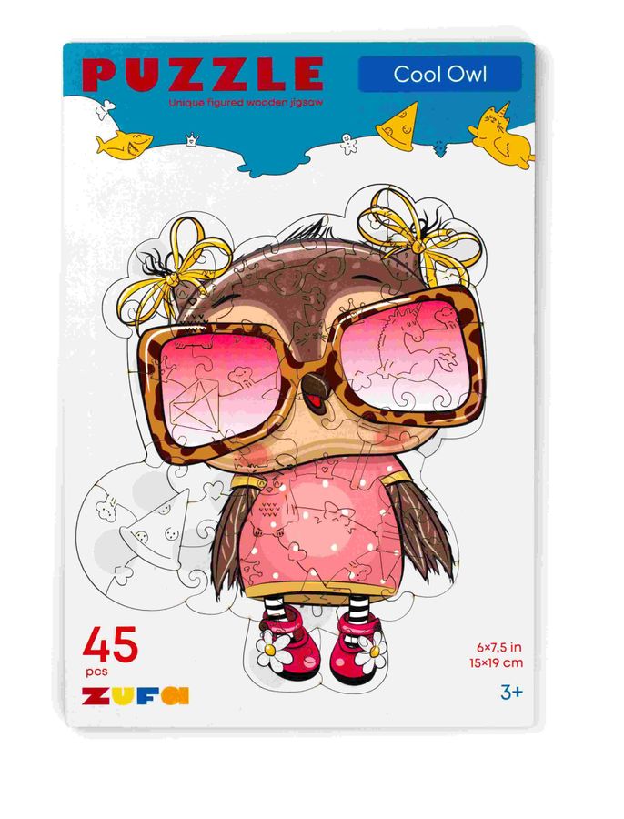 Пазлы 45 Крутая сова Размер S Kids