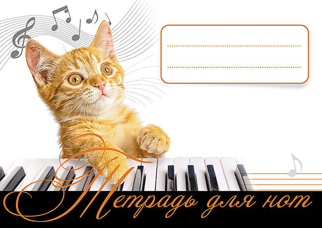 Тетрадь для нот Рыжий кот
