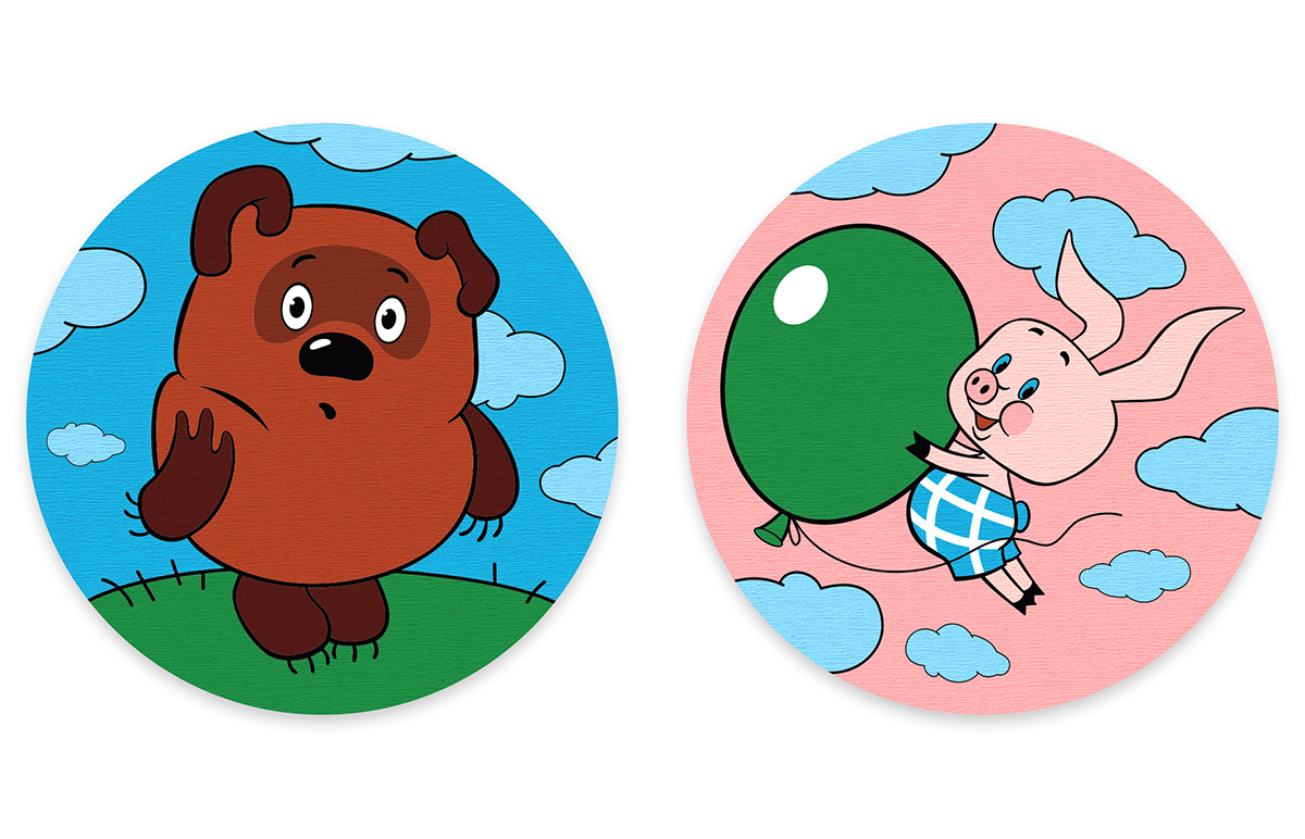 Картина по номерам на магните 9*9 Приключения Винни-Пуха