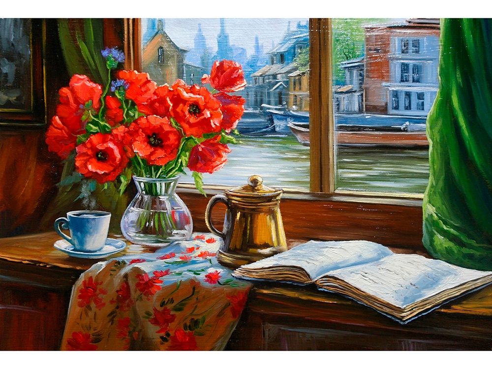 Алмазная мозаика Утренний пейзаж 30*40см