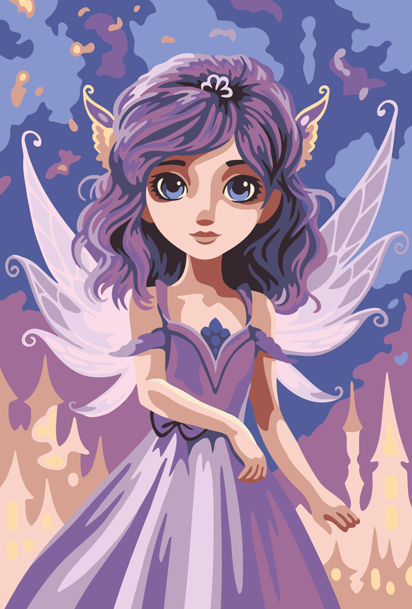 Картина по номерам 30*20 Сиреневая фея