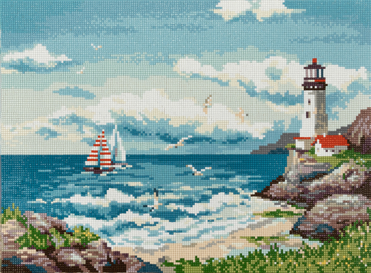Кристальная мозаика Мечтая о море 40*30см подрамник
