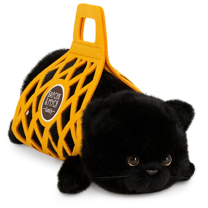 Кот Барсик в сумке черный 56