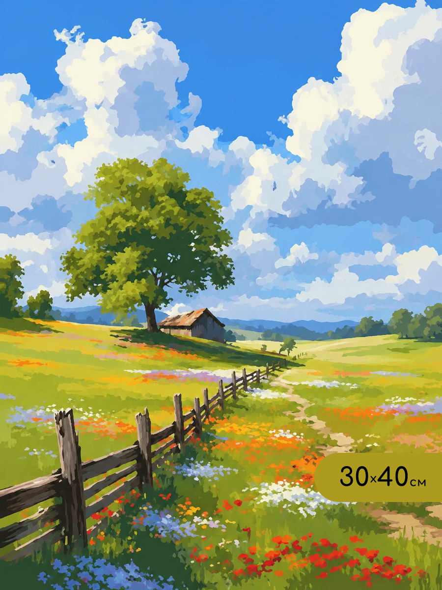 Картина по номерам 30*40 Дорога к лету