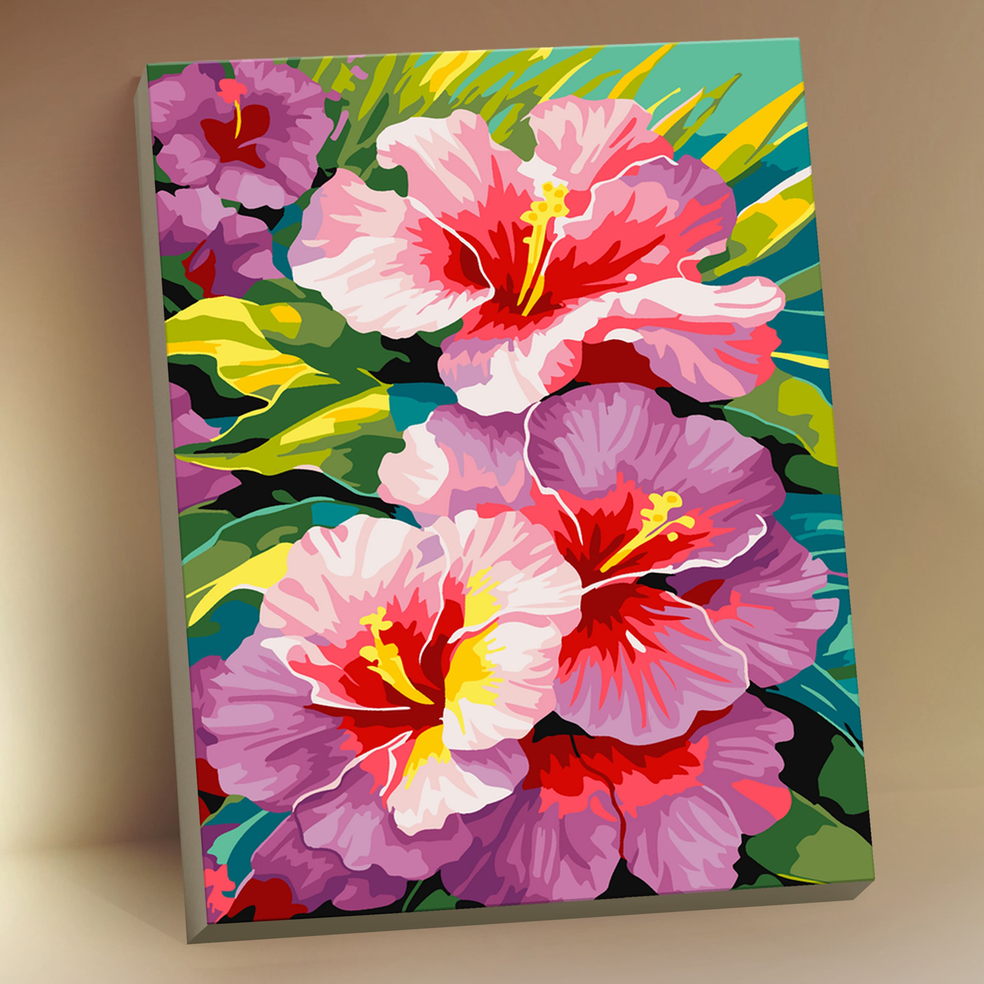 Картина по номерам 15*20 Корейский гибискус с поталью