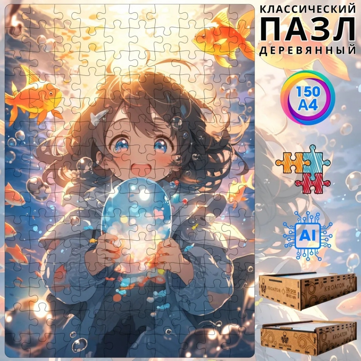 Пазлы 150 Аниме Девушка и хруст шар