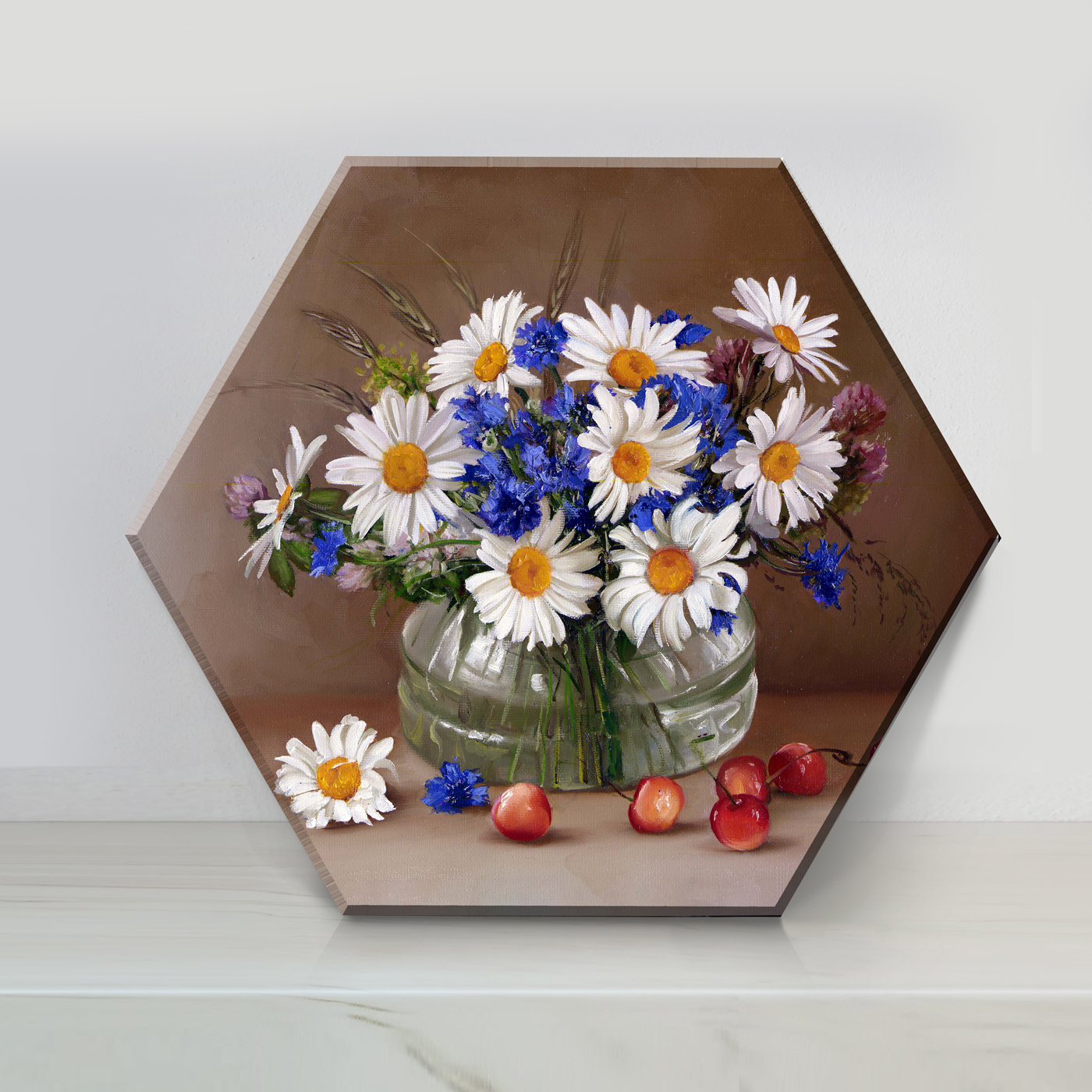 Картина по номерам 37*32 Гексагон Бузин Ромашки и васильки