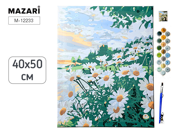 Картина по номерам 40*50 Ромашки M-12233 холст