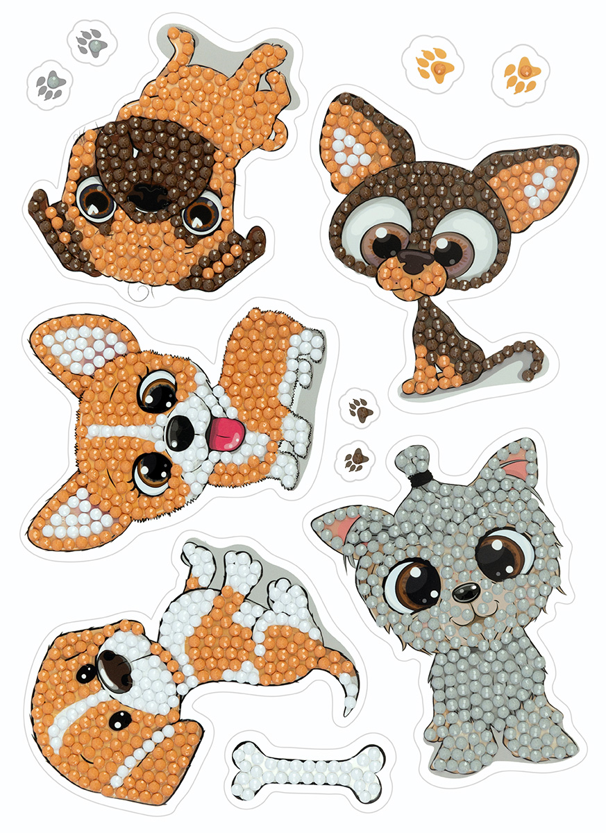 Кристальная мозаика Наклейки Щенки