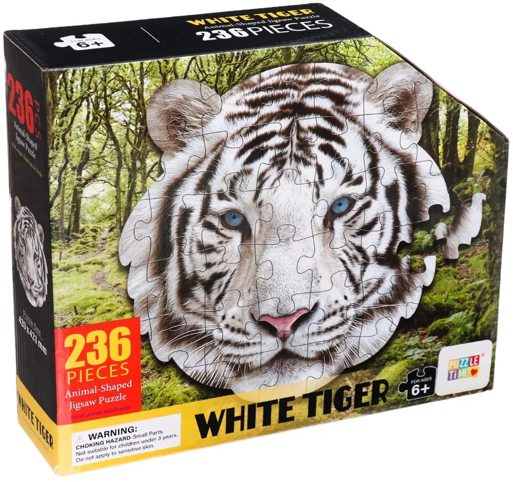 Пазлы 236 Белый тигр Контурный
