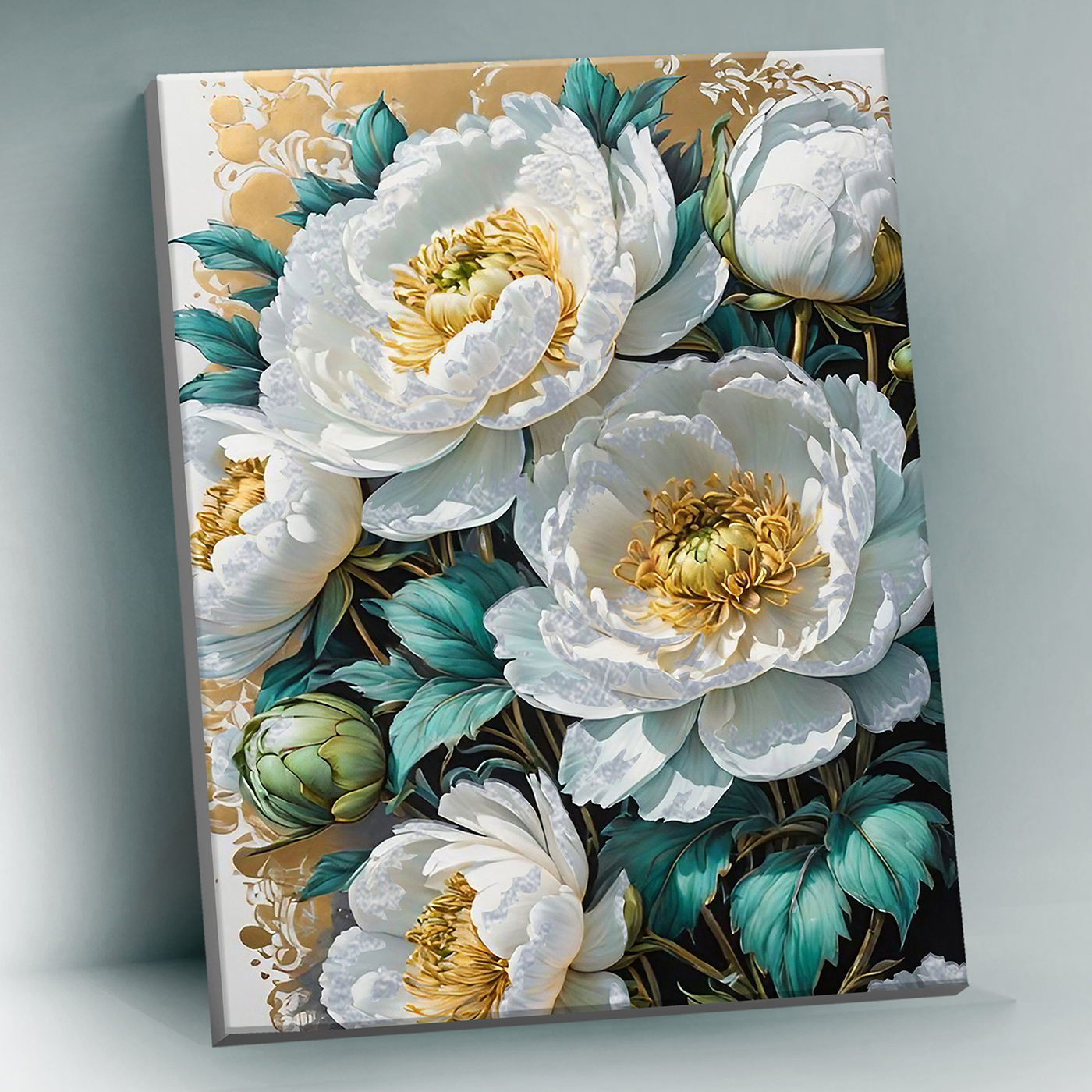 Картина по номерам 40*50 Белые цветы