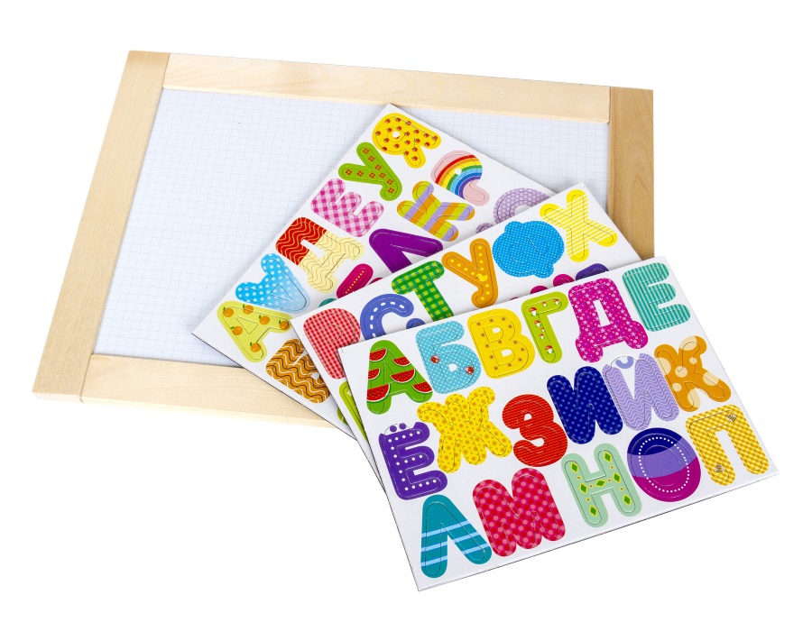 Магнитно-маркерно-меловая доска Веселая азбука