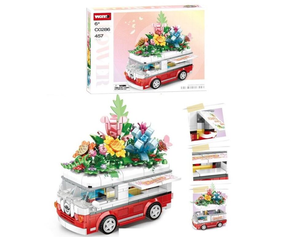 Конструктор WOMA Цветник в автобусе 457 дет 26х5х18.5