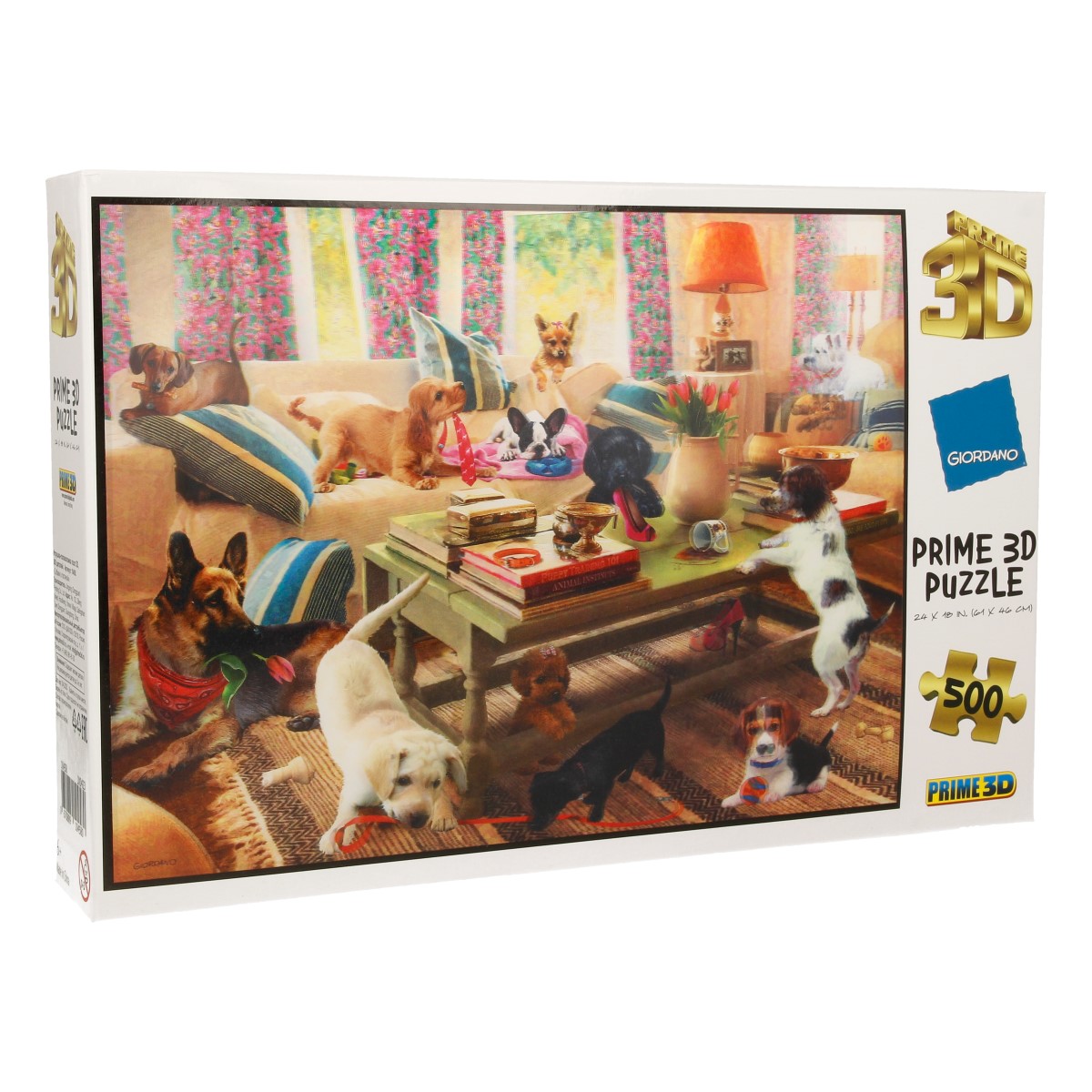 Пазлы 500 Собаки в гостиной