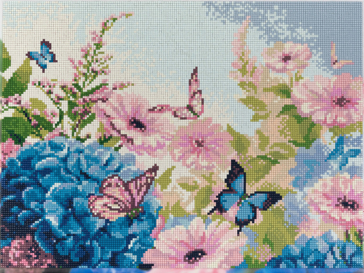 Кристальная мозаика Бабочки в цветах 40*30см подрамник