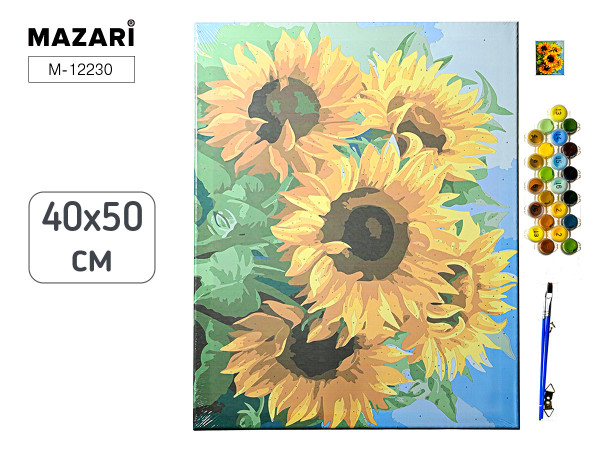 Картина по номерам 40*50 Подсолнухи 1 M-12230 холст