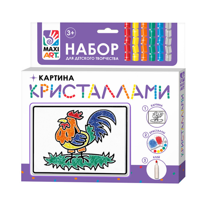 Картина из кристаллов Петушок