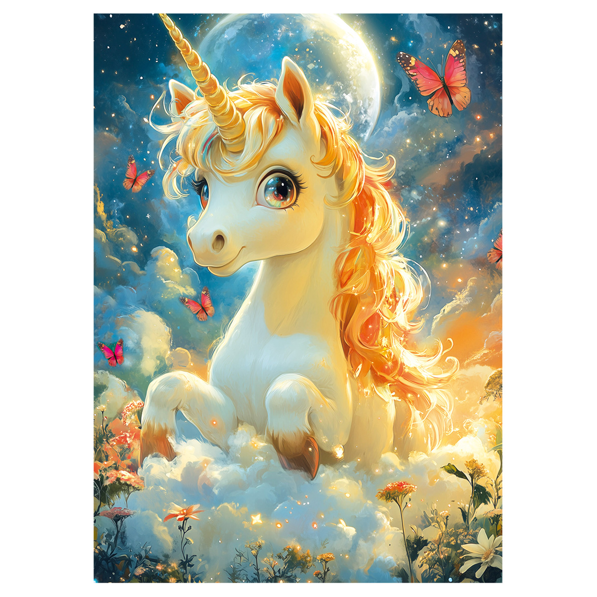 Пазлы 80 Единорог и бабочки