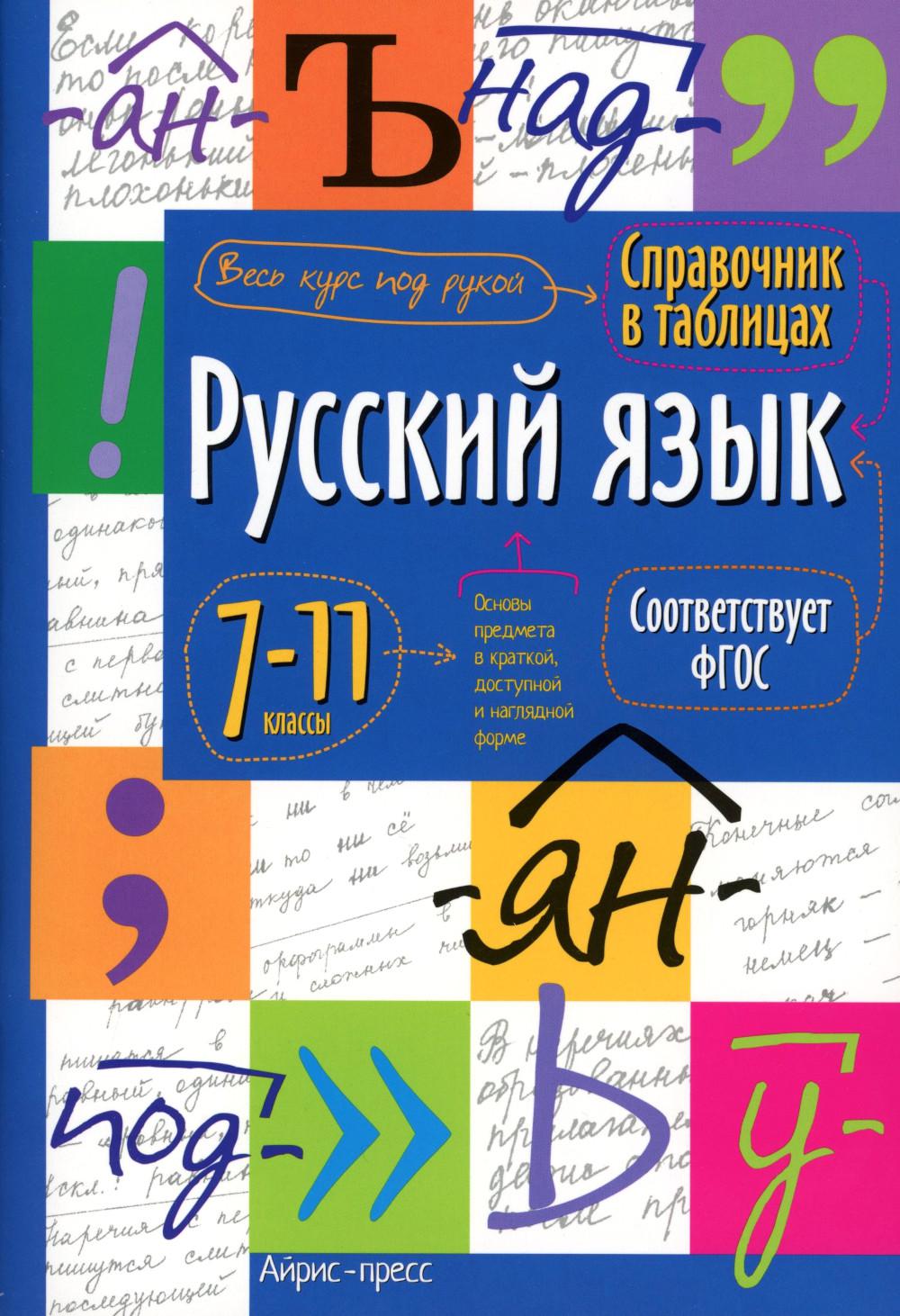 Справочник в таблицах Русский язык 7-11 кл