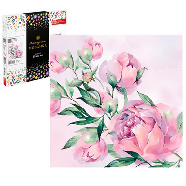 Алмазная мозаика Нежные пионы 30*30