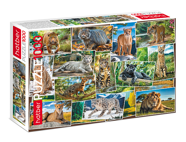 Пазлы 1000 Дикие кошки 33587