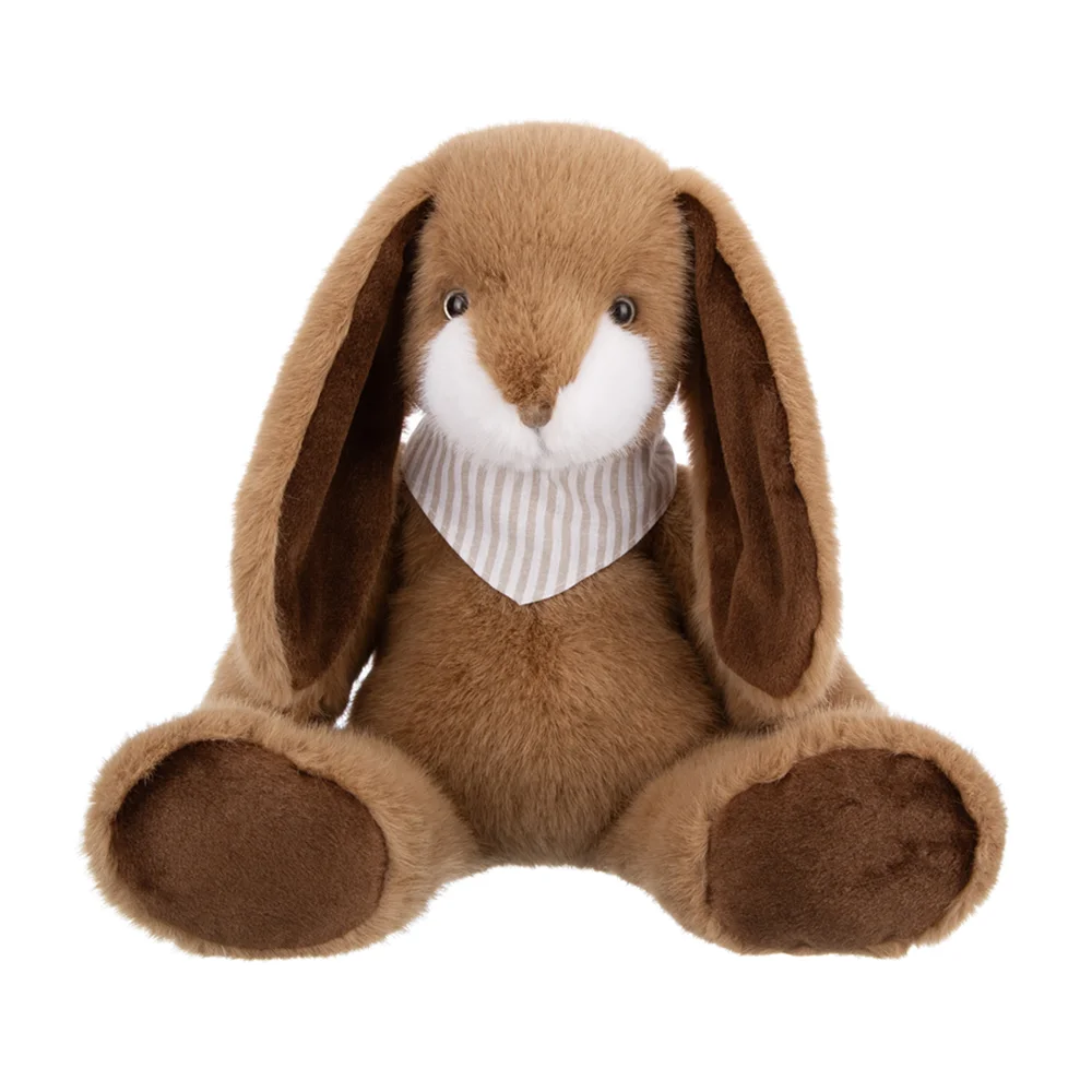 Зайчик бежевый в косынке 26см