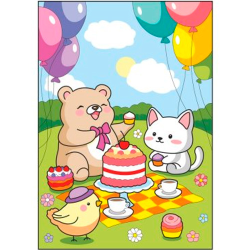 Картина по номерам 20*28,5 Праздничный пикник Ркн-134