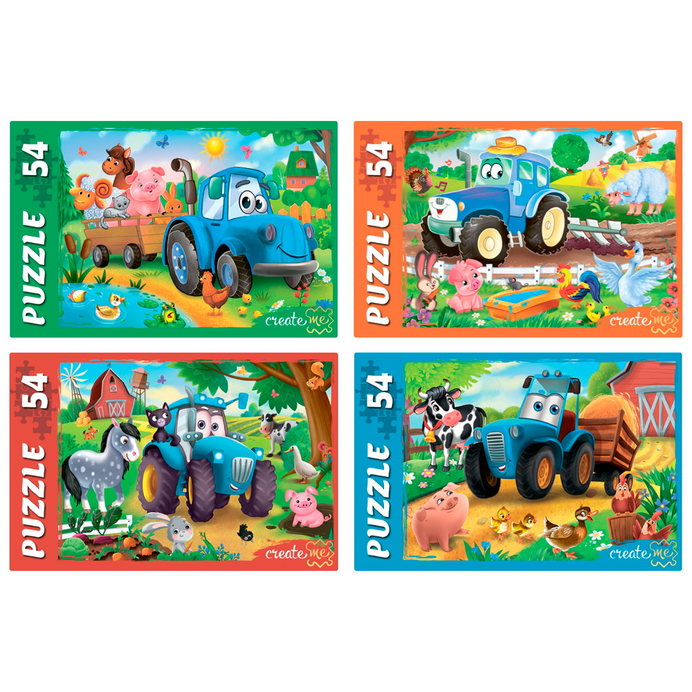 Пазлы 54 Веселый трактор №8