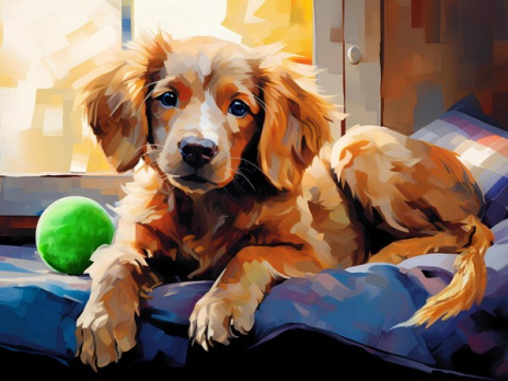 Алмазная мозаика В ожидании прогулки 30*40см